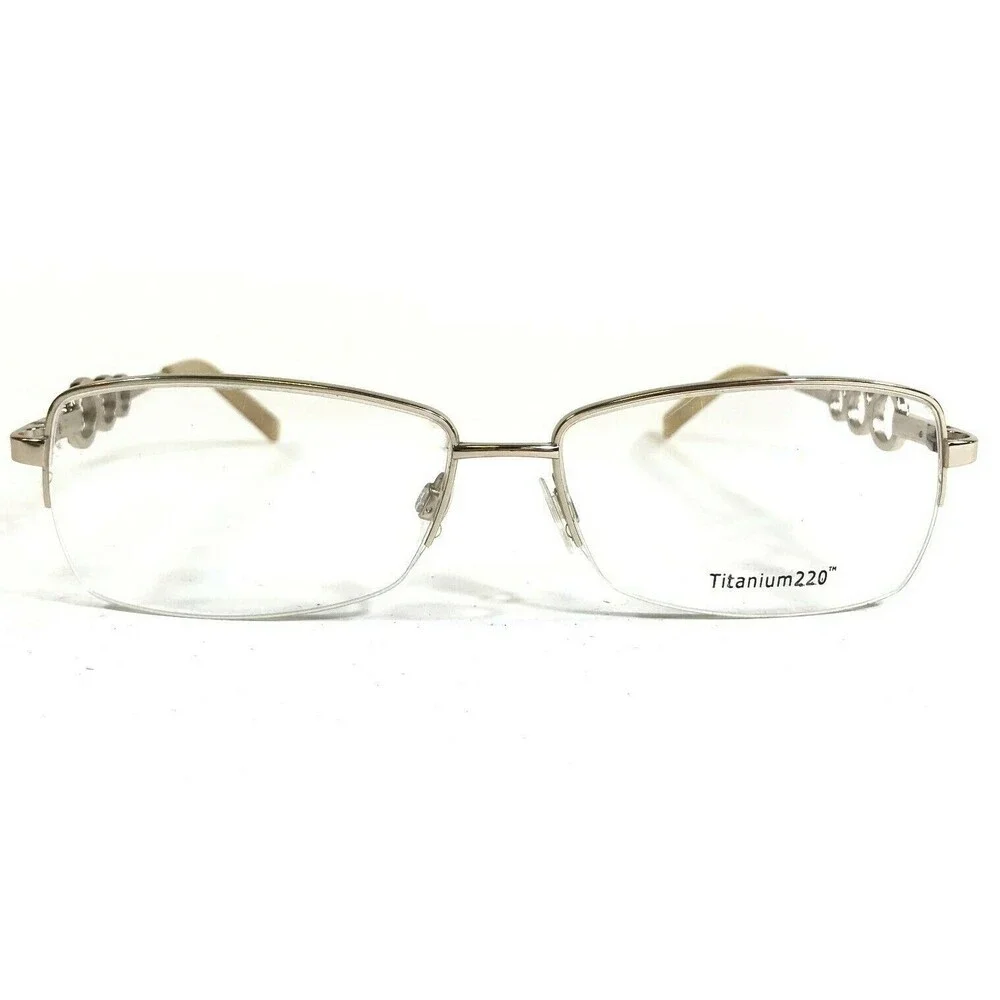 Titanium220 T 220 06 COL 40 Eyeglasses Frames Gold Square Half Rim 57-15-135